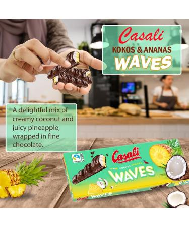  SORINA Casali Waves Coco-Pineapple Chocolate bars with coconut and pineapple foam filling Fairtrade cocoa 2 x 250g carton packaging - Buy Online on GoSupps.com