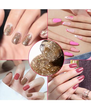 Pink Nail Polish Set - Glitter Pink Nail Varnish Sets - Quick Dry Nude Sparkle Nail Polishes - 5 Colors Long Lasting No Need UV Nail Polish Manicure Kit For Women Beauty Gift - Buy Online on GoSupps.com