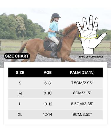 ChinFun Kids Horse Riding Gloves - Equestrian Horseback Gloves for Youth - Black Medium - Buy Online on GoSupps.com