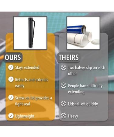Mr. Pen Black Extendable Poster Tube with Strap - Telescoping Art & Poster Transport Tube for Storage and Carrying - Ideal for Blueprints and Posters - Buy Online on GoSupps.com