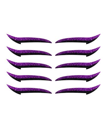 Autocollants Eyeliner Cils | D calque Fard Paupi res Femme - Adh sif Tenue Longue Bandes Pour Sorties Danse Voyage Sc ne M res Violet