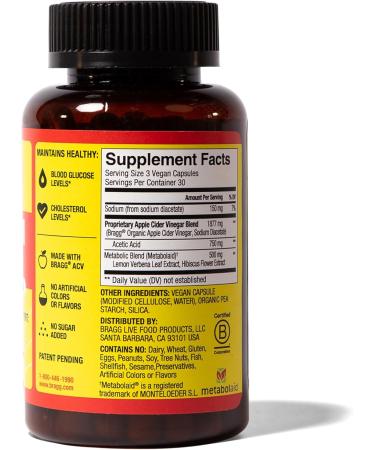 Bragg Metabolism Support Apple Cider Vinegar Capsules with Botanical Blend - 90 Capsules - Increased GLP-1 Support for Weight Management Appetite Control and Fullness - Buy Online on GoSupps.com