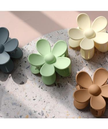 6 PCS Matte Flower Claw Clips for Women - 3 Inch Large Non-Slip Strong Hold Hair Clips for Thin to Thick Curly Hair - Buy Online on GoSupps.com