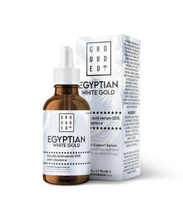 G R O U N D E D COFFEE SCRUB Egyptian White Gold Glycolic Acid Serum with Vitamin E Anti-Aging Face Serum Made in the UK by GroundBody