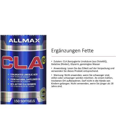 ALLMAX Nutrition - CLA95 - Highest Purity CLA Yield - 150 Count 150-Count - Buy Online on GoSupps.com
