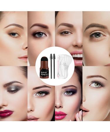 Eye Brows Stencil & Stamp Kit - Eyebrow Stencils For Older Women | 10PCS Brow Card with Brow Powder & 2pcs Brushes | Perfect Eye Brow Stencil Kits for Important Occasion Home Outdoor Beginners Dark Brown - Buy Online on GoSupps.com