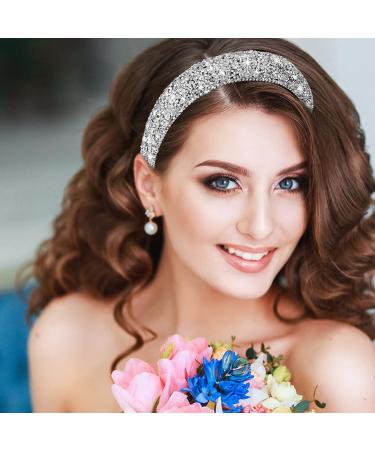 Sibba Rhinestone Padded Hairband - Crystal Beaded Wide Band Headpiece for Women - Buy Online on GoSupps.com