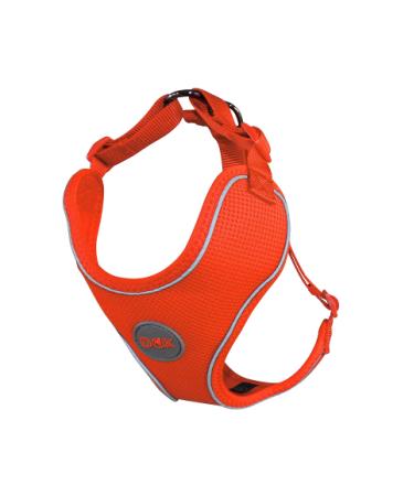 DDOXX Reflecting Airmesh Step -in Dog harness - adjustable breast puppy dishes for all sizes - S (orange) neck: 20-28 cm |Breast: 32-44 cm orange