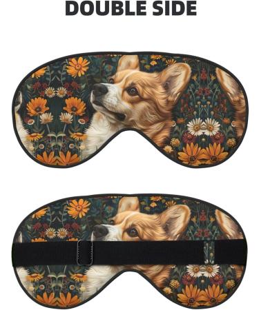 SSIMOO Corgi Floral Eye Mask - Double-Sided Sleep Mask for Enhanced Comfort & Light Blocking - Buy Online on GoSupps.com