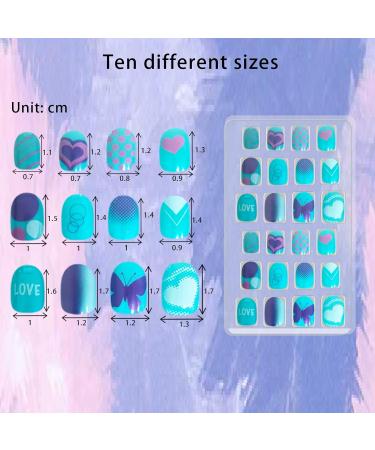 Siusio 120pcs Children Acrylic Fake Nails - Press On Glitter Gradient Nail Art Kits for Girls - Mermaid Beach Series - Buy Online on GoSupps.com