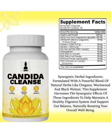 New Candida leanse - ut & olon Support Include Oregano Leaf Wormwood Black Walnut Caprylic Acid 60 Capsules (2) - Buy Online on GoSupps.com
