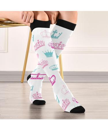 Haskirky High Elasticity Compression Socks - Princess Crown Design | Relieve Fatigue, Ideal for Travel & Daily Wear | 1 Pair - Buy Online on GoSupps.com