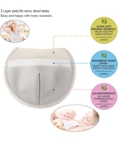 PINOWU Women's Nursing Pads - Reusable Breastfeeding Nipple Covers - 8 Washable Pads + Wet Bag - Maternity Essentials (Pastel Touch Large 4.7 - Buy Online on GoSupps.com