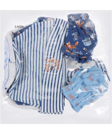 Lictin Newborn Baby Caps Mittens - 100% Cotton 4pcs Hats & 4 Pairs Scratch Gloves for Baby Girl 0-6 Months (Pink/Blue) - Buy Online on GoSupps.com