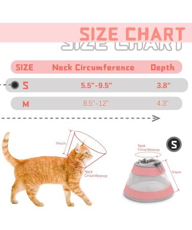 Supet Breathable Adjustable Cat Cone Collar - Water Resistant & Soft Recovery E-Collar for Cats - Pink (Neck Girth 14-24CM) - Buy Online on GoSupps.com