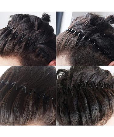 90s Style Metal Headbands for Men and Women - Pack of 6 | Non-Slip Black Hair Hoop for Wavy Hair | Unisex Elastic Comb Headband - Buy Online on GoSupps.com