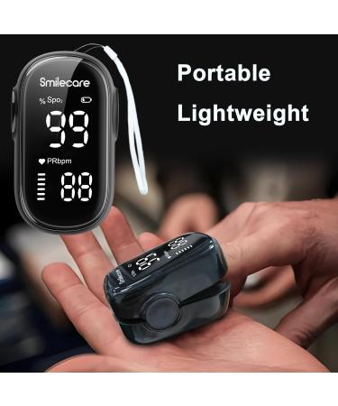 Pulse Oximeter Fingertip - SmileCare Blood Oxygen Monitor | Accurate SpO2 Readings with Lanyard & Batteries - Fast Shipping Worldwide - Buy Online on GoSupps.com