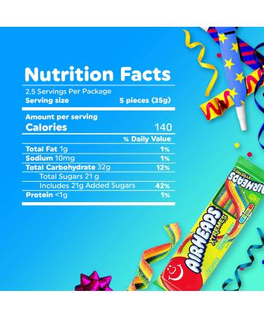 Airheads Xtremes Belts Rainbow Berry Candy - 36 Ounce (Pack of 12) - Sweetly Sour Halloween Treat for Movie Theaters & Parties - Non-Melting Bulk Bag - Buy Online on GoSupps.com
