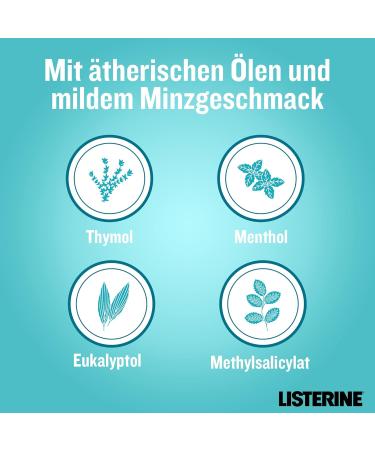 Buy Listerine Cool Mint Antibacterial Mouthwash (6 x 600ml) - Alcohol-Free Essential Oils for Long-Lasting Freshness - International Shipping Available - Buy Online on GoSupps.com