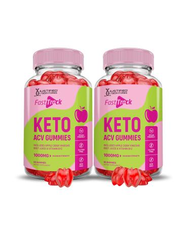 (2 Pack) Fast Track Keto ACV Gummies Advanced Formula 1000MG Fasttrack Keto Gummies Apple Cider Vinegar Formulated with Pomegranate Beet Juice Powder B12 Vegan Non GMO 120 Gummys 60 Count (Pack of 2)