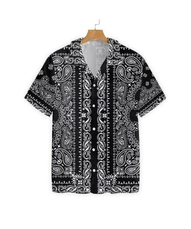 HYPERFAVOR Skull Barber Shirts for Men- Casual Short Sleeve Barber Skull Shirt Men- Barber Hawaiian Shirts for Men Small V9