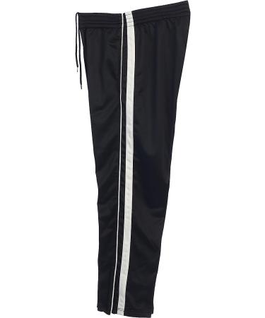 Gioberti Men's Track Running Athletic Pants - Elastic Waist, Zip Bottom - Black/White (Large) - Buy Online on GoSupps.com
