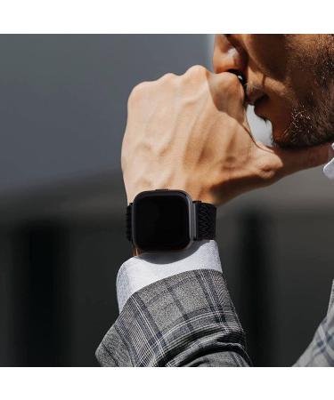 Stretchy Nylon Bands for Fitbit Versa Smart Watch - Adjustable Sport Wristband in Black - Buy Online on GoSupps.com