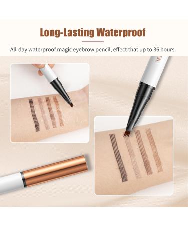 2024 New Magic Eyebrow Pencil - 3D Waterproof Long-Lasting Eyebrow Pen Set of 2 in Light Brown | International Shipping Available - Buy Online on GoSupps.com