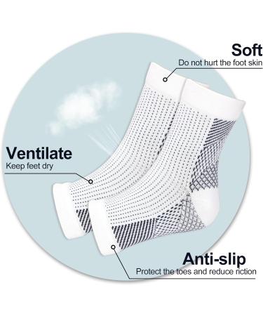 4 Pairs Neuro Socks for Men and Women Compression Socks Medical Neuropathy Socks Plantar Fasciitis Socks Sprained Ankle Support Breathable Anti-Slip Foot Support Brace for Pain Relief S/M Black White - Buy Online on GoSupps.com