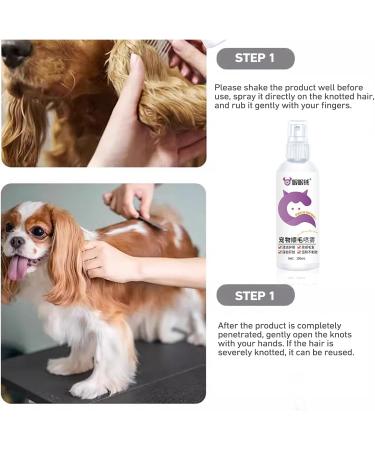 Dog Detangling Spray - Cat Detangling Spray 100ml Grooming Mist | Anti-static Pet Hair Conditioner Long-Lasting Fresh Deodorizer Detangler - Buy Online on GoSupps.com