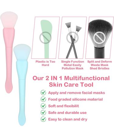 Ouligay 3PCS Silicone Face Mask Brush Applicator Set - Double-Ended Flexible Facial Mud Mask Beauty Tool - Buy Online on GoSupps.com