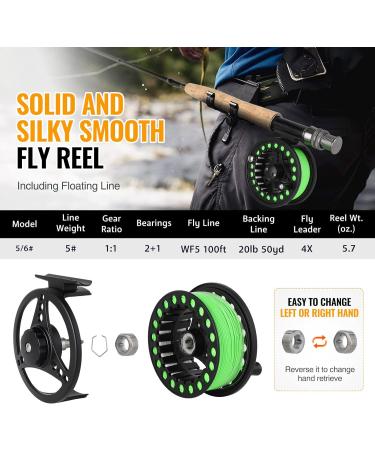 Buy Pop Location Flyfish Rod & Roll Combo Starter Kit - 4-Piece Ultra-Light Graphite Fly Rod with Carry Bag Perfect for 5/6# Fishing - Buy Online on GoSupps.com