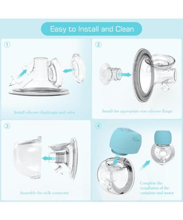 Electric Hands-Free Breast Pump | 2 Modes & 9 Levels | LCD Display | Rechargeable | Low Noise | Portable | 21mm/24mm Flanges | Blue (2PCS) - Buy Online on GoSupps.com