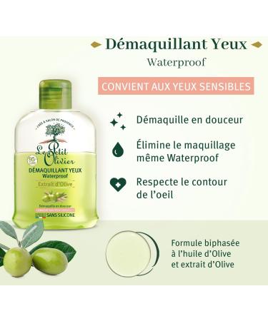 Le Petit Olivier - Waterproof Eye Make-Up Remover - Olive Extract - Made in France - 125 ml Bottle - Buy Online on GoSupps.com