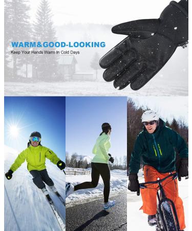 Coskefy Winter Ski Gloves for Men & Women - Waterproof Touchscreen Windproof Thinsulate - Ideal for Skiing Snowboarding Running Hiking Cycling Motorcycle - Black M - Buy Online on GoSupps.com