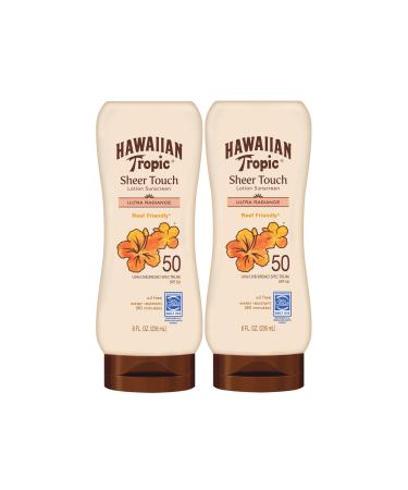 Hawaiian Tropic SPF 50 Broad Spectrum Sunscreen, Sheer Touch Moisturizing Protection Sunscreen Lotion, Coconut, 16.0 Fl Oz (Pack of 2) Lotion Twin Pack