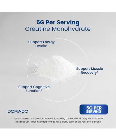Creatine Monohydrate Powder 5G l Micronized & Unflavored l 60 Servings 5000mg per Serving l Pure Creatine Supplement for Men & Women l Supports Muscle Growth Energy & Recovery l Non-GMO & Vegan - Buy Online on GoSupps.com