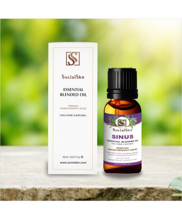 SocialSKN Sinus Relief Essential Oil Blend - Rosemary Peppermint Eucalyptus Frankincense - Nasal Congestion Relief - 15.00 ml (Pack of 1) - Buy Online on GoSupps.com