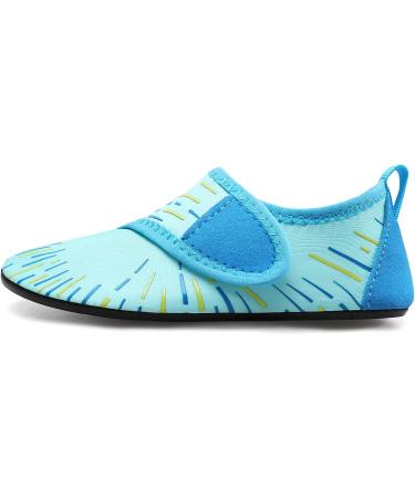 JIASUQI Kids Water Shoes Quick Dry Barefoot Aqua Socks - Easy Line Blue | Size 10.5/11 UK Child - Buy Online on GoSupps.com