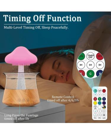3-in-1 Rain Cloud Humidifier with Essential Oil Diffuser - Wood Color | Remote Control, 7 Colors, White Noise, Timer Off - Ideal for Bedroom - Buy Online on GoSupps.com