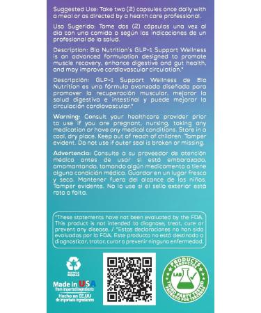 Bio Nutrition GLP-1 Wellness Support 60 Capsules - Buy Online on GoSupps.com