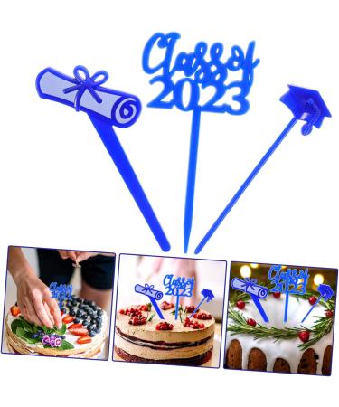 ABOOFAN 90 Pcs Graduation Cake Insert Grad Cupcake Toppers Graduation Decorations Graduation Cupcake Decoration Toppers Graduation Dessert Topper Cupcakes Black Decor Graduate Paper Cup 7.6X4CMx3pcs Bluex3pcs - Buy Online on GoSupps.com