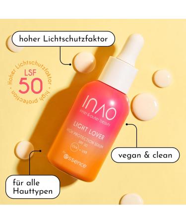 essence Essence INAO Beauty Serum for Inside and Out - High Protection SPF 50 by Essence - Face Serum - Yellow - Protective - Vegan - Oil-Free - UVA and UVB Filter + SPF 50 - Free - Buy Online on GoSupps.com