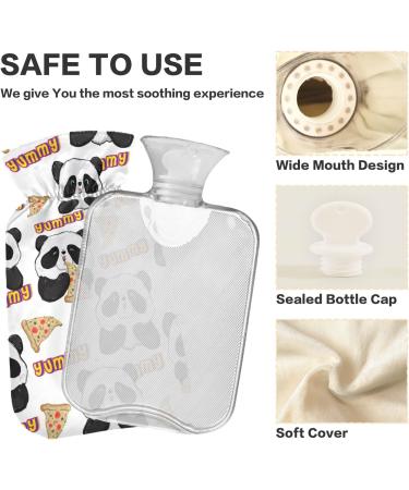 Naanle Pandas Pizza Hot Water Bottle | 2L Large Transparent Heat Therapy for Pain Relief - Ideal for Bed & Foot Comfort - Buy Online on GoSupps.com