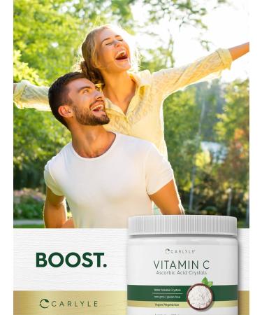 Carlyle Ascorbic Acid Powder - 8 oz | Vitamin C Water Soluble Crystals | Vegan, Non-GMO, Gluten Free - Buy Online on GoSupps.com
