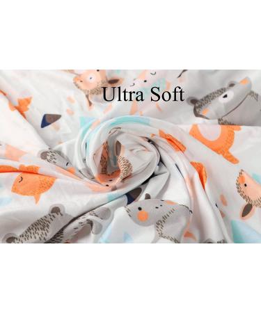 Stretchy Fitted Mini Crib Sheets Set 3 Pack - Elephant Tiger Fox & Grey | Tontukatu Pack n Play Sheet | Portable Playard Mattress Cover | Ultra Soft Jersey Material - Buy Online on GoSupps.com
