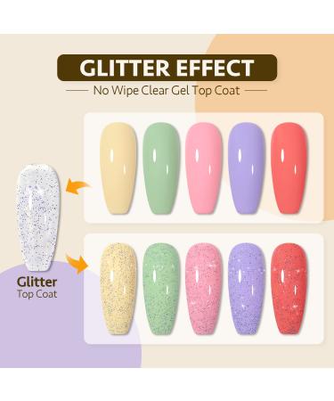 GAOY Glitter Gel Top Coat 16ml - Silver Iridescent Sparkly No Wipe Clear Finish Gel - Soak Off UV LED Nail Art Top Coat - Buy Online on GoSupps.com