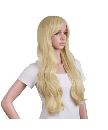MapofBeauty Strawberry Blonde Long Wavy Wig - Charming Curly Costume Hair for Glamorous Looks | International Shipping Available - Buy Online on GoSupps.com