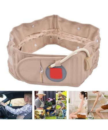 Eastalolo Lumbar Support Belt - Decompression Pain Relief Tool for Men | TPU-PU Knitting | Khaki | International Shipping - Buy Online on GoSupps.com