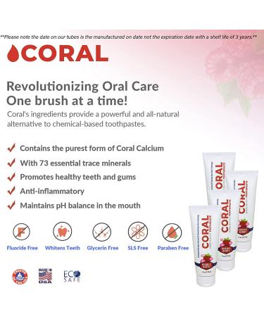 Coral White Nano Silver Bubble Berry Kids Fluoride-Free Toothpaste - Natural Teeth Whitening, Coral Calcium, Nano Silver - SLS & Glycerin Free (4oz, Pack of 4) - Buy Online on GoSupps.com